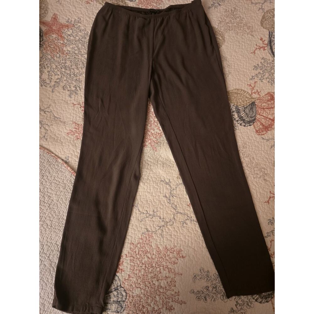 Eileen Fisher Silk Crepe Straight Leg Pant Medium quiet luxury soft girl airy - Picture 7 of 11